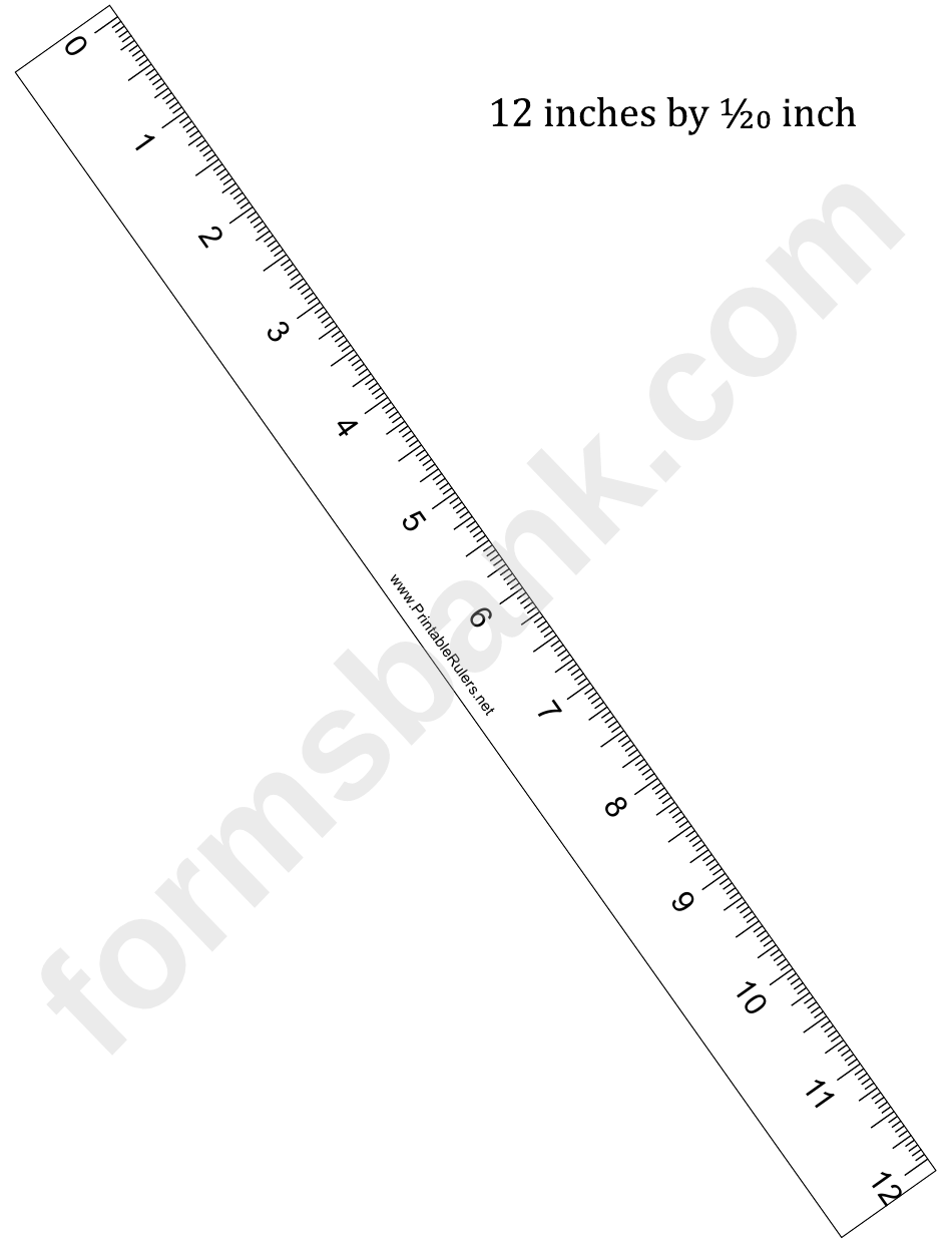 12-Inch By 1/20 Ruler Template