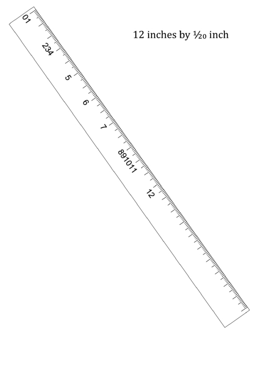 12-Inch By 1/20 Ruler Template Printable pdf