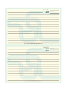 Blue Curves Recipe Card Template 4x6