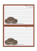 Sandwich Cookies Brown Recipe Card Template 4x6