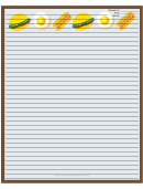 Hamburger Hotdog Brown Recipe Card 8x10