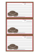 Sandwich Cookies Brown Recipe Card Template