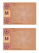 Alphabet - M 4x6 - Lined Recipe Card Template