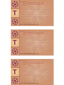 Alphabet - T 3x5 - Lined Recipe Card Template