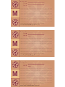 Alphabet - M 3x5 - Lined Recipe Card Template