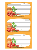 Meat Chilis Onion Cilantro Orange Recipe Card Template