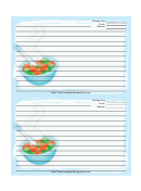 Baby Food Blue Recipe Card 4x6