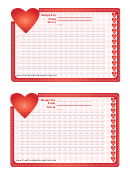 Valentine 4x6 Lined Recipe Card Template