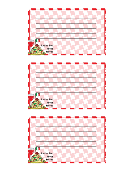 Italian Lined 3x5 Recipe Card Template Printable pdf