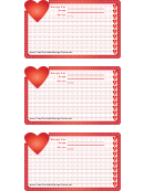 Valentine 3x5 Lined Recipe Card Template