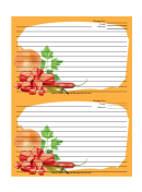 Meat Chilis Onion Cilantro Orange Recipe Card Template 4x6