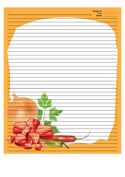 Meat Chilis Onion Cilantro Orange Recipe Card 8x10 Printable pdf
