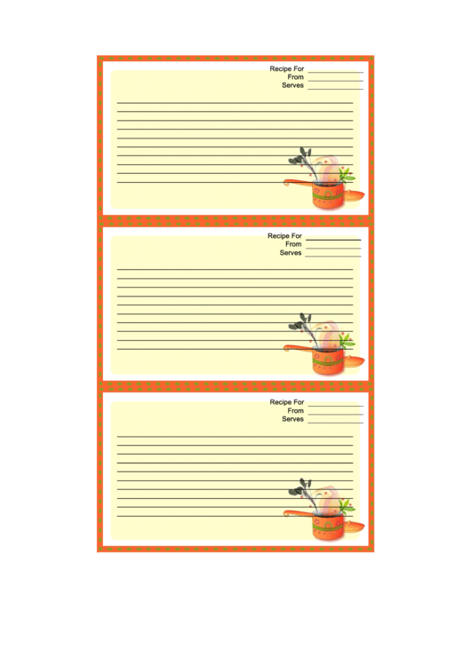 Cooking Pot Recipe Card Template Printable pdf