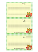 Kawaii Vegetables Recipe Card Template