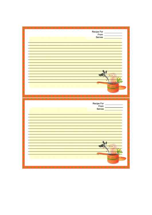 Cooking Pot Recipe Card 4x6 Printable pdf