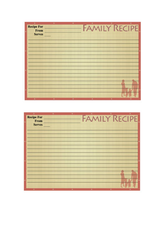 Family Recipe Card Template Printable pdf