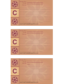 Alphabet - C 3x5 - Lined Recipe Card Template
