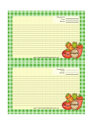 Kawaii Vegetables Recipe Card Template 4x6