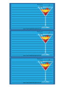 Cherry Martini Blue Recipe Card Template