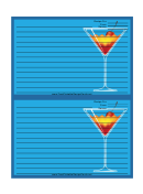 Cherry Martini Blue Recipe Card 4x6