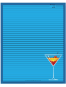 Cherry Martini Blue Recipe Card 8x10