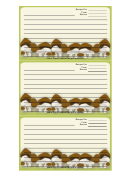 Brown White Mushrooms Green Recipe Card Template