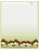 Brown White Mushrooms Green Recipe Card 8x10
