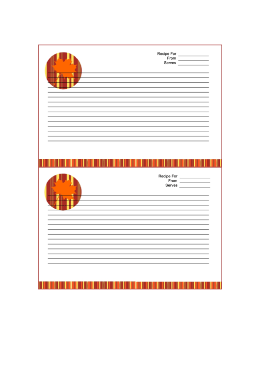 Autumn Recipe Card 4x6 Printable pdf