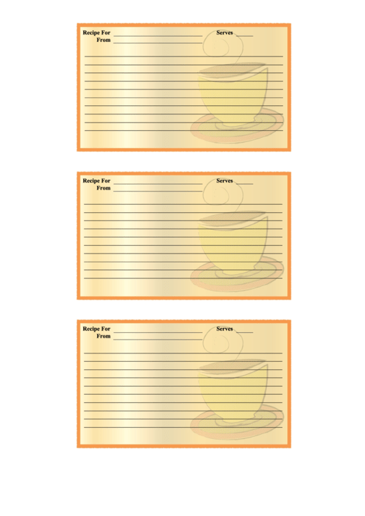 Teacup Recipe Card Template Printable pdf