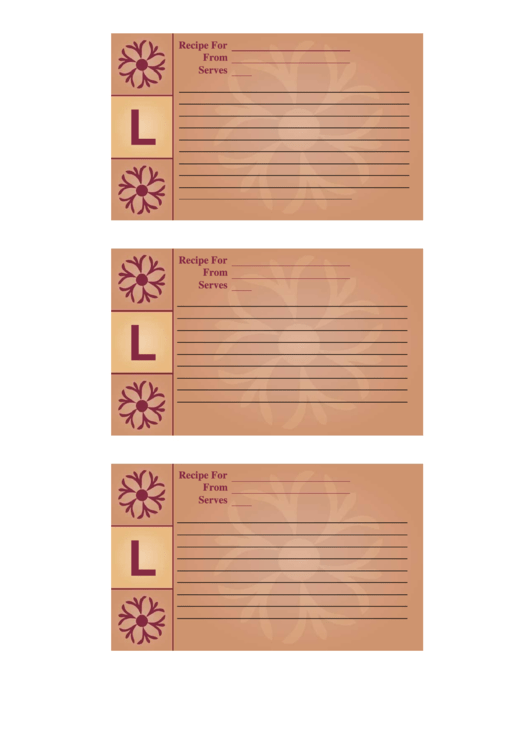 Alphabet-L 3x5-Lined Recipe Card Template Printable pdf