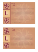 Alphabet - L 4x6 - Lined Recipe Card Template