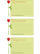 Valentine 3x5 Lined Recipe Card Template - Green