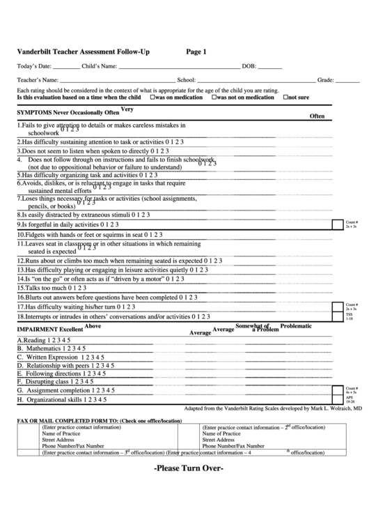Printable Vanderbilt Forms Printable Forms Free Online