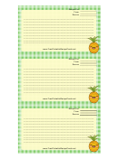 Kawaii Pineapple Recipe Card Template