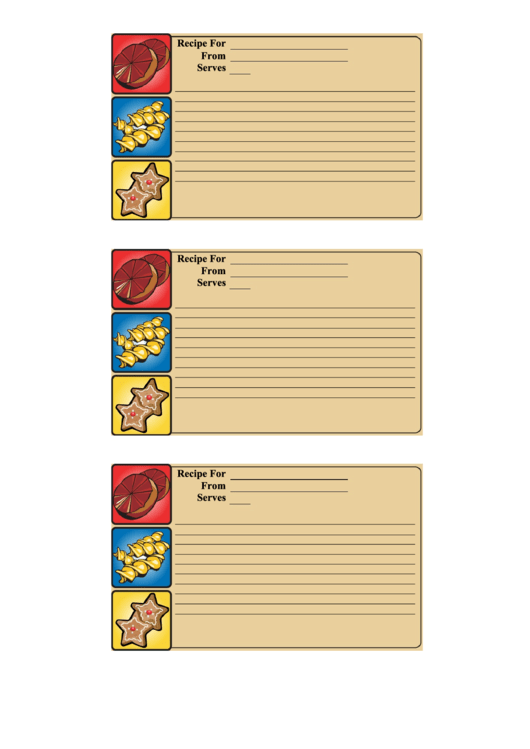 Cookie Lined 3x5 Recipe Card Template Printable pdf