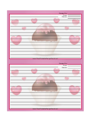 Valentines Bonbon 4x6 Red Recipe Card Template