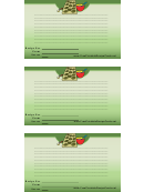 Cookie Lined 3x5 Recipe Card Template - Green