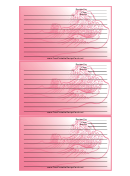 Pink Wave Recipe Card Template