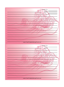 Pink Wave Recipe Card 4x6