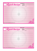 Quick Recipe Card Template