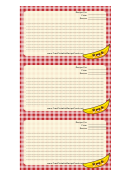 Kawaii Banana Recipe Card Template