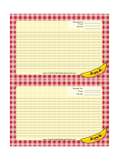 Kawaii Banana Recipe Card 4x6
