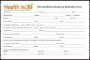 Health In 30 Personal Medical History & Medication Form