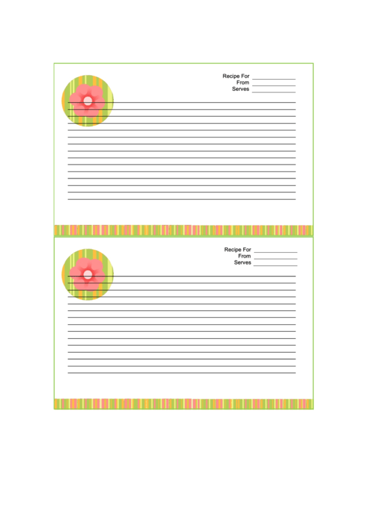 Spring Recipe Card 4x6 Printable pdf