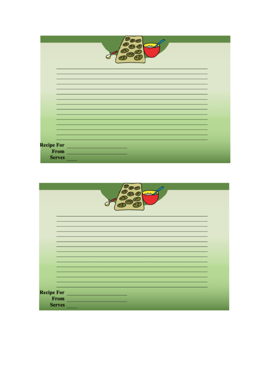 Cookie Lined 4x6 Recipe Card Template Printable pdf