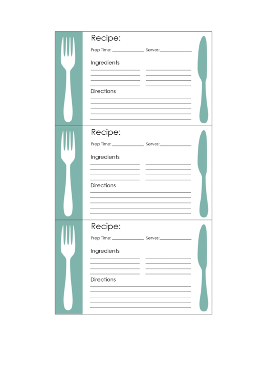 Inverted Recipe Card 3x5 Printable pdf