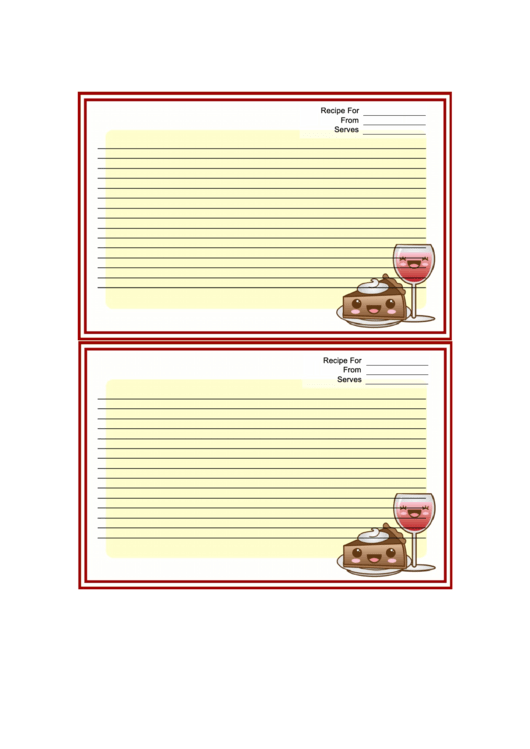 Kawaii Dessert Recipe Card 4x6 Printable pdf