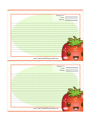 Kawaii Strawberry Recipe Card 4x6