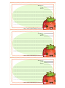 Kawaii Strawberry Recipe Card Template