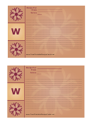 Alphabet - W 4x6 - Lined Recipe Card Template